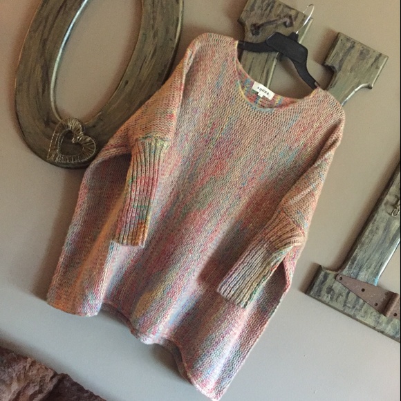 Adora Sweaters - 🔴Oversized Multicolor Sweater Dolman Sleeves